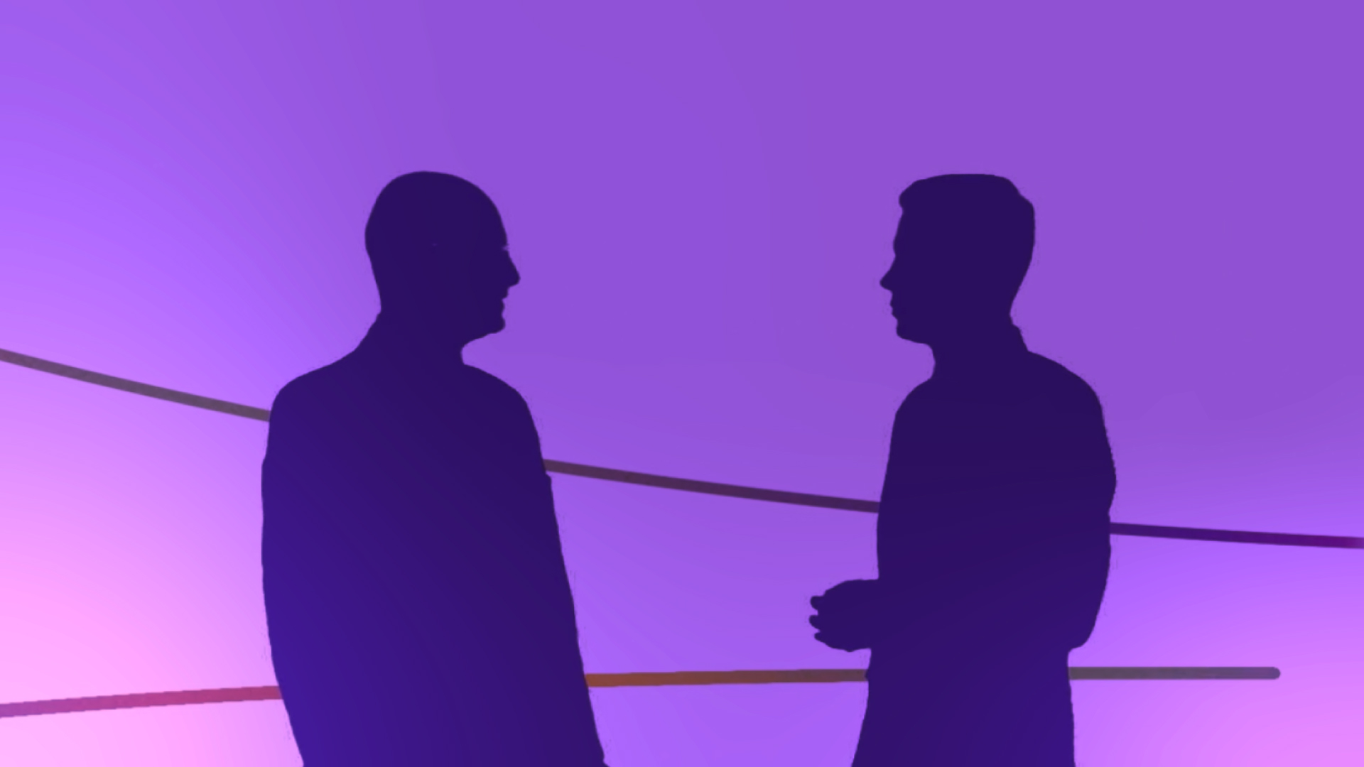 Illustration of two people in silhouette facing each other